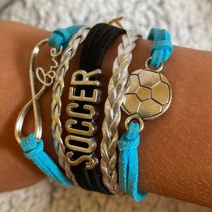 Soccer layered bracelet